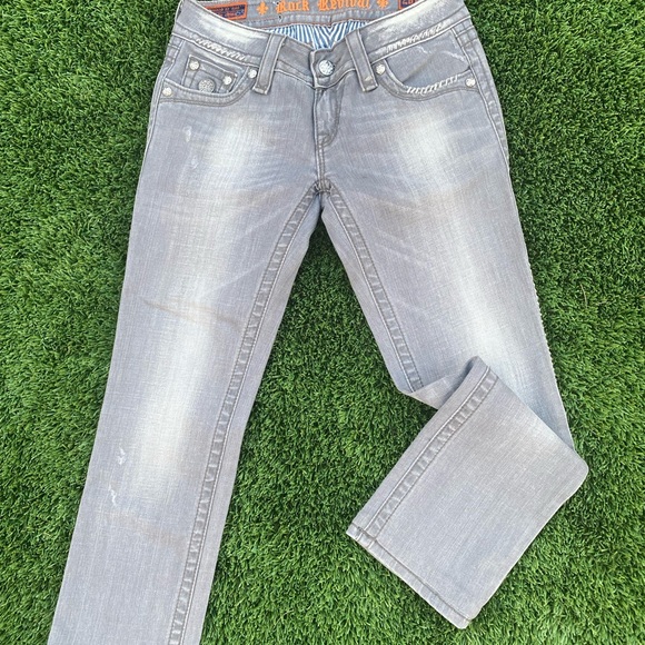 Women’s Gray Rock Revival Jeans - Size 28 - Picture 3 of 8